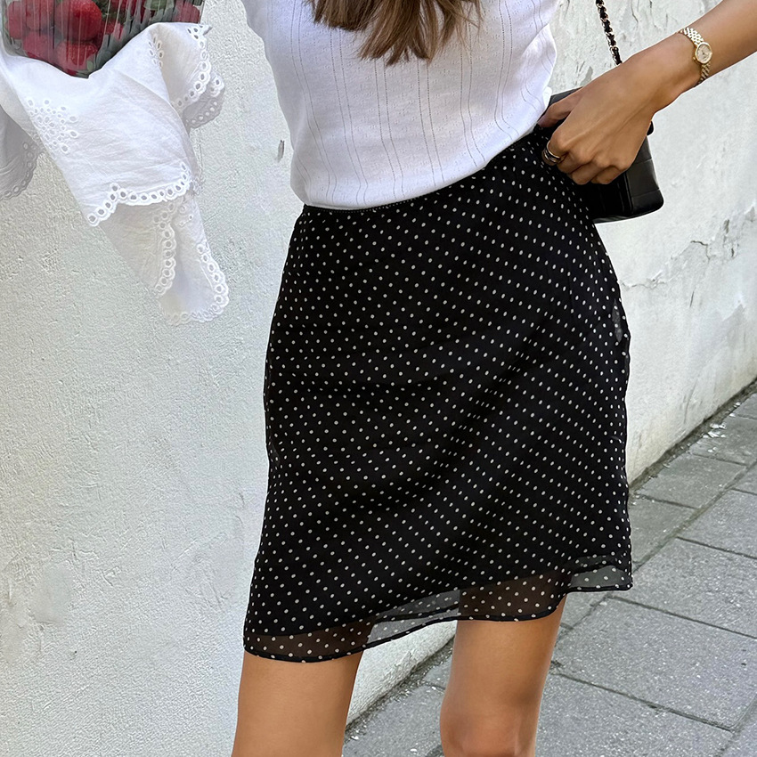 Mini Jupe Pois Ajustée