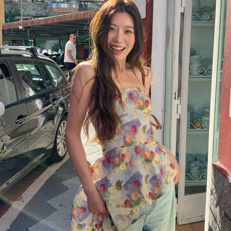 Tube top femmes imprimé peinture à l'huile pur