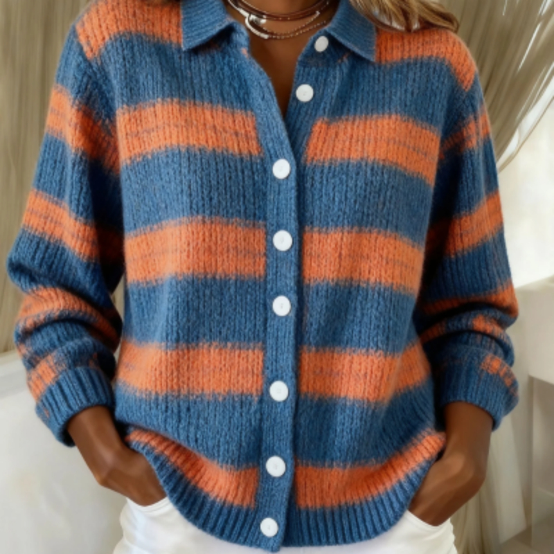Chemisier col rabattu style cardigan femmes