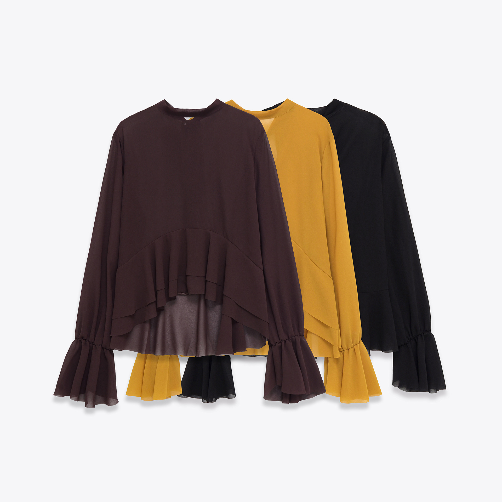 Blouse mousseline volants fluide