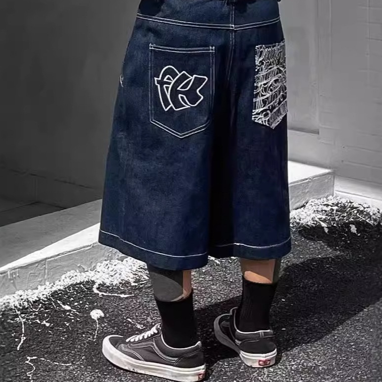 Short denim ample été style côte ouest homme