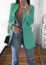 Blazer cardigan revers mince tempérament
