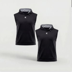Gilet sauna à capuchon 2 pièces noir