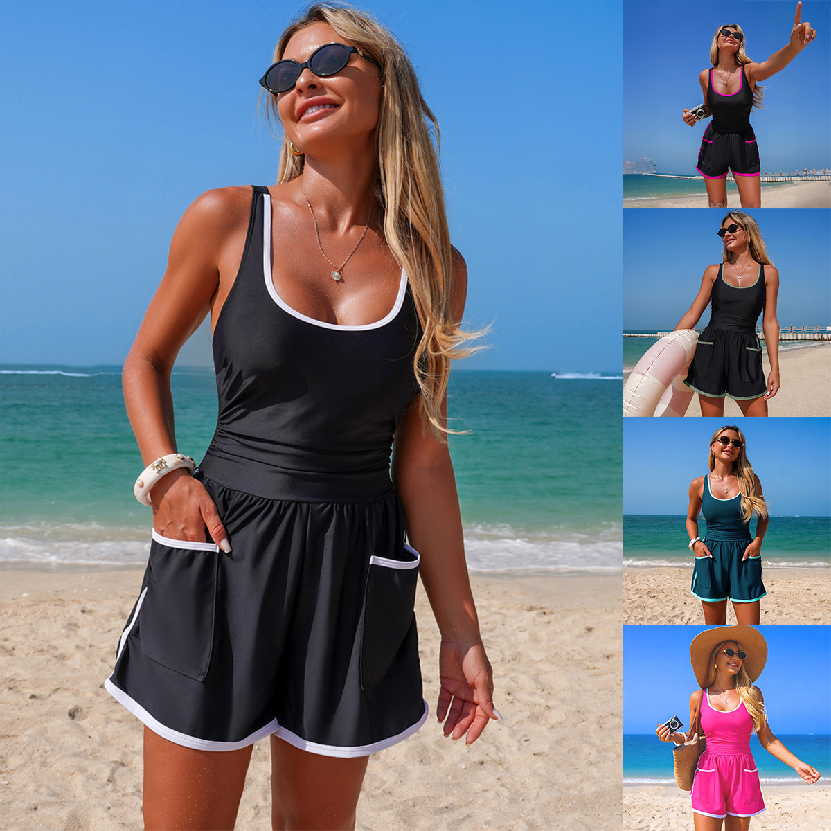 Maillot une-pièce sport unie femme