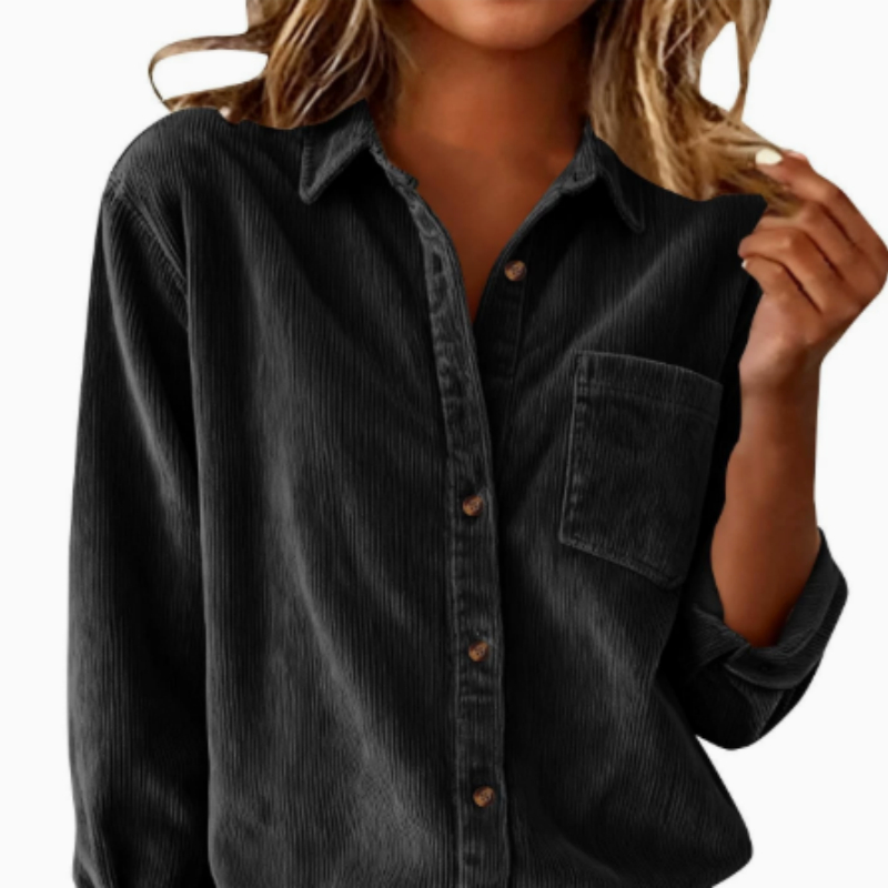 Chemise velours côtelé rayures décontractée femme
