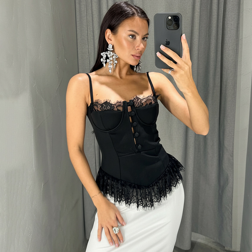 Camisole en dentelle femme élégante polyvalente