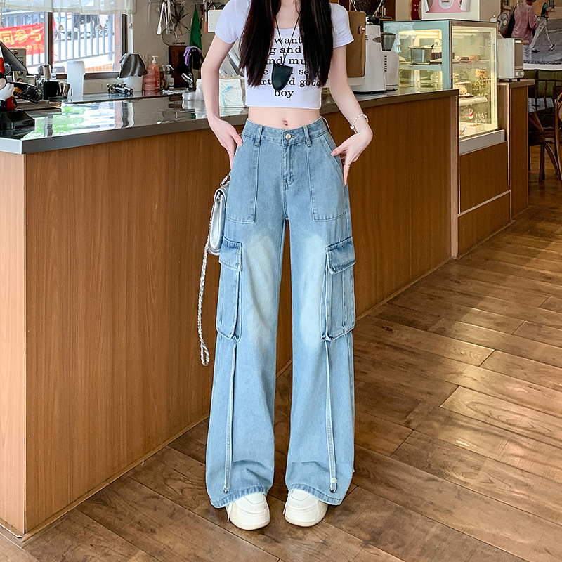 Pantalon droit longueur sol poches larges polyvalent