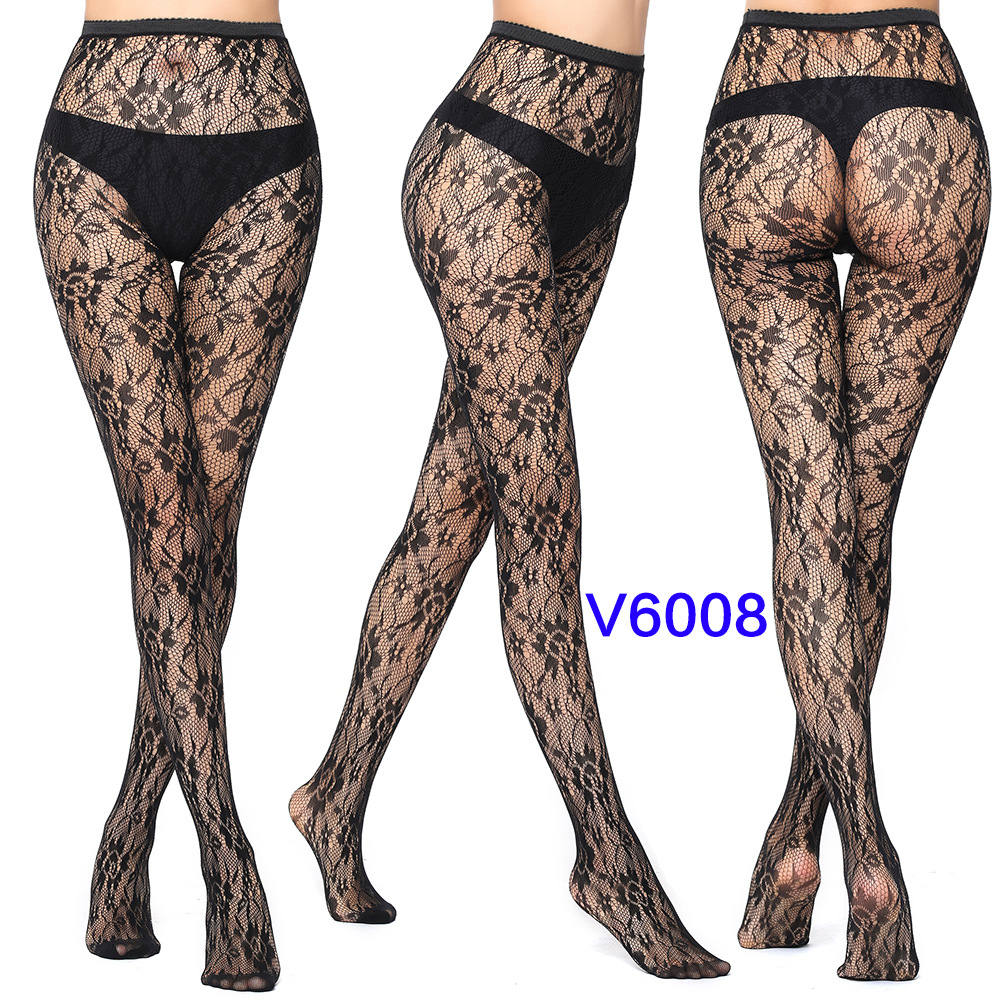 Bas filet jacquard élasticité européen sexy
