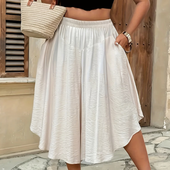 Short casual taille haute couleur unie femme