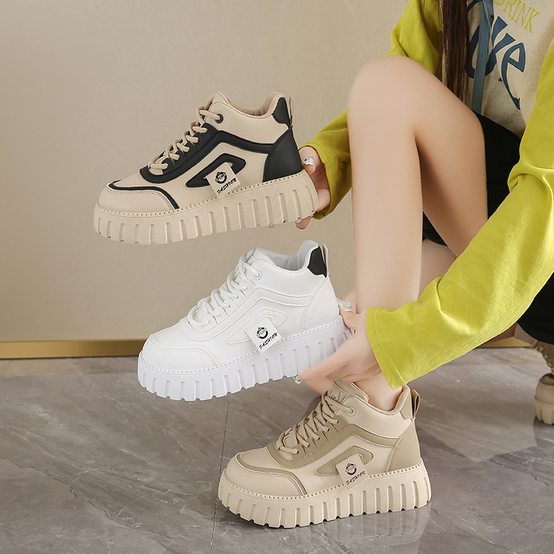 Chaussures blanches semelle épaisse femme