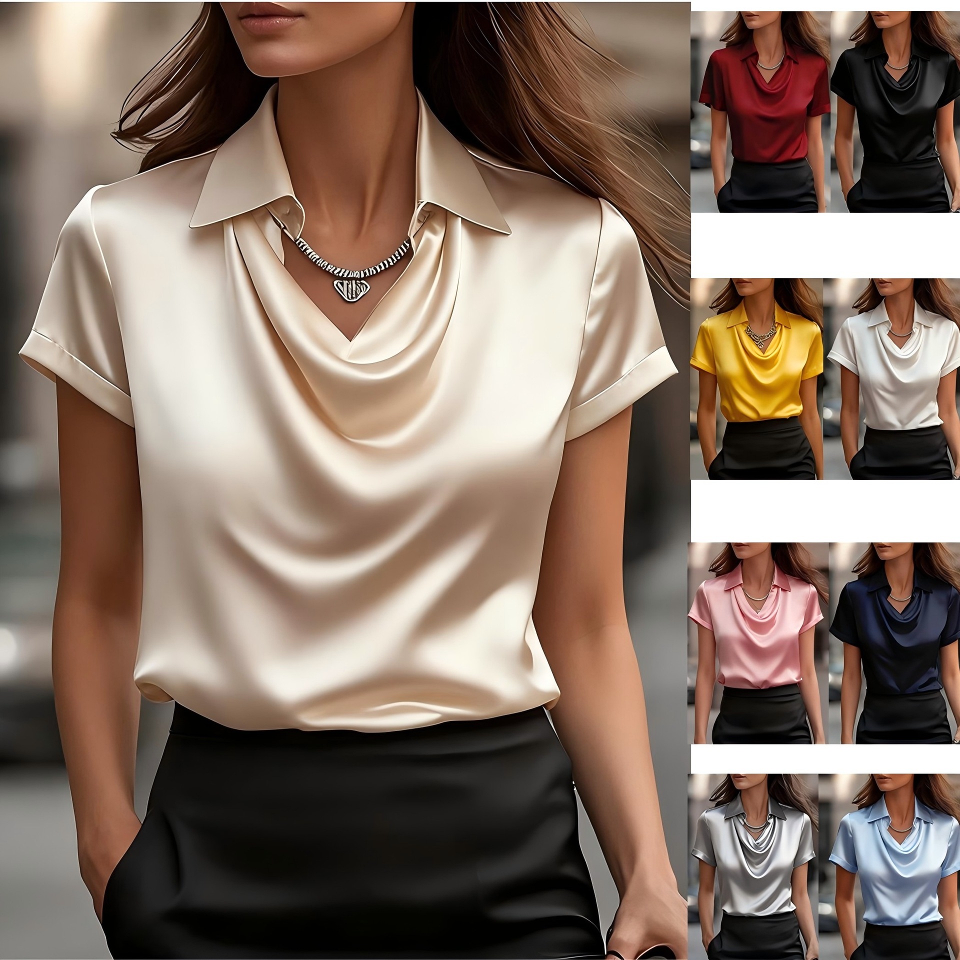 Chemise minimaliste col bateau élégante pour femme