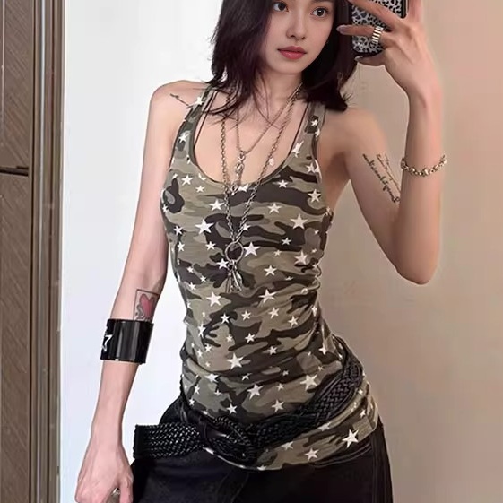 Débardeur slim femme style épicé américain tendance