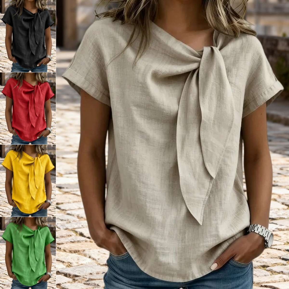 T-shirt casual coton léger manches courtes