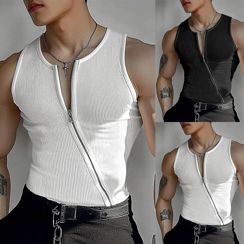 Gilet homme pure côtes fermeture complète