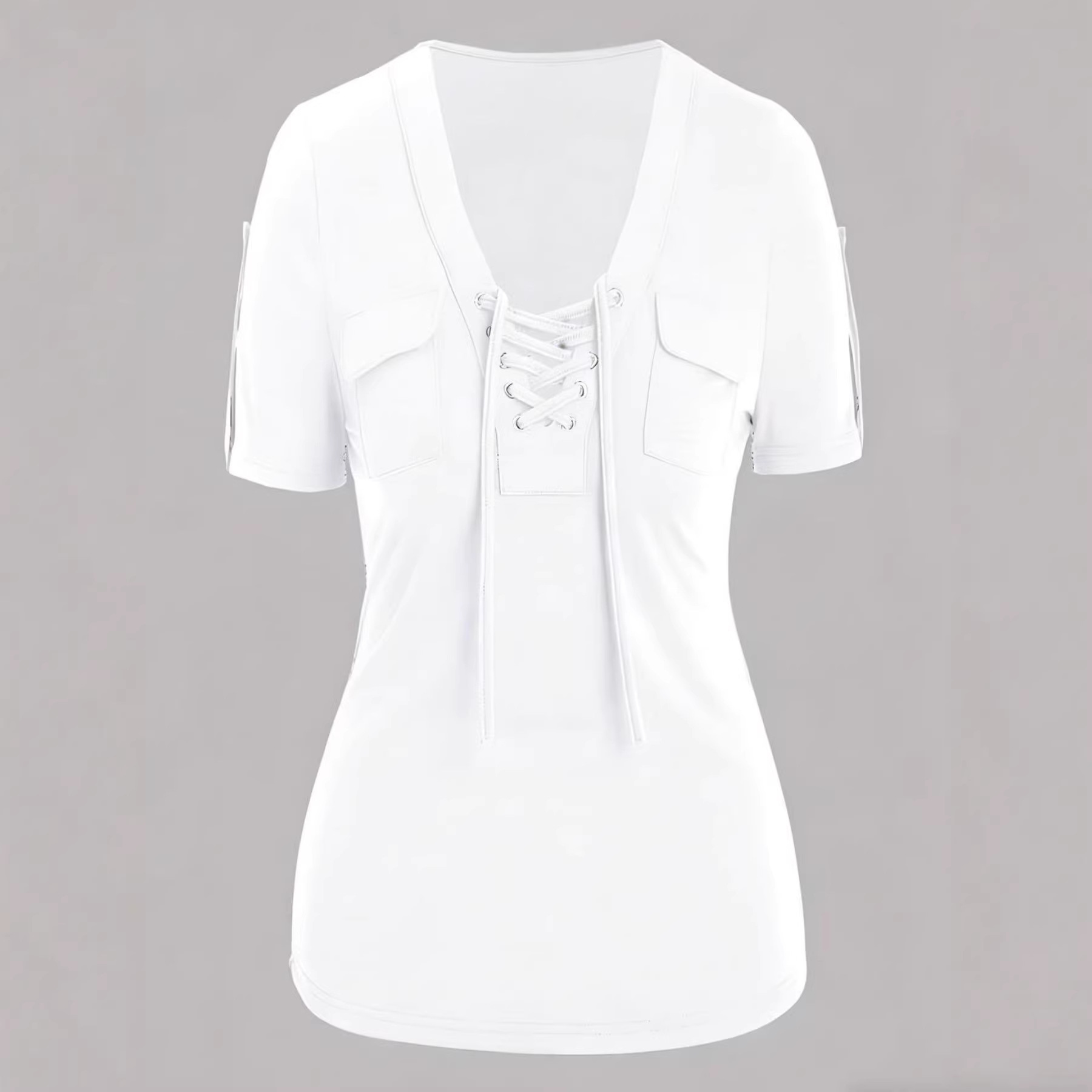 Chemise casual manches courtes femme