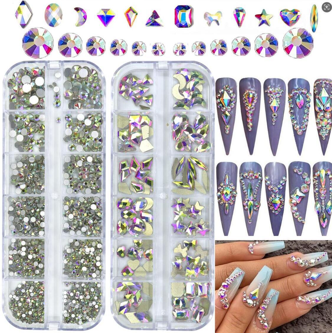 Décorations ongles cristal AB goutte d'eau 12 grilles