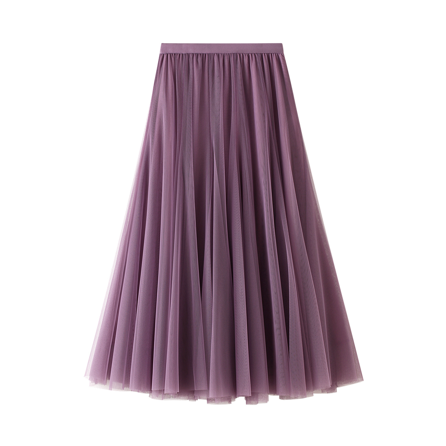 Jupe plissée taille haute tulle longueur mi-longue automne hiver