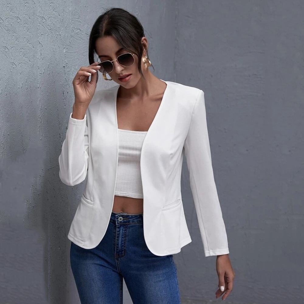 Veste casual courte unie femme