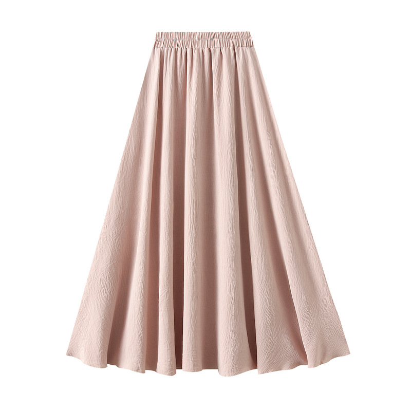 Jupe maxi taille haute drapée ample femme