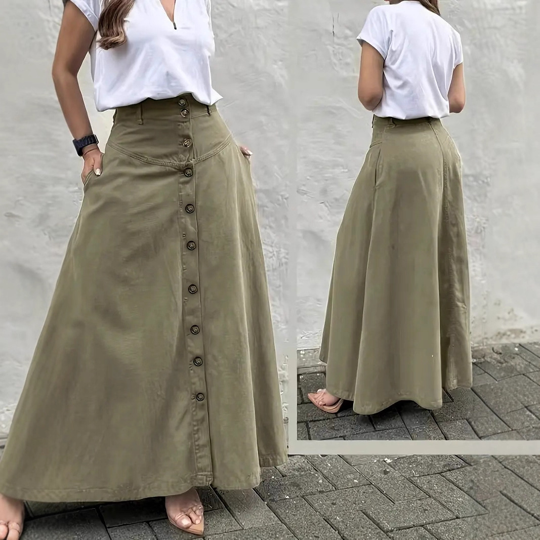 Jupe taille haute élégante style européen américain
