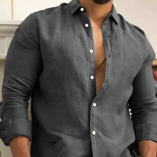 Chemise casual homme jeunesse manches longues