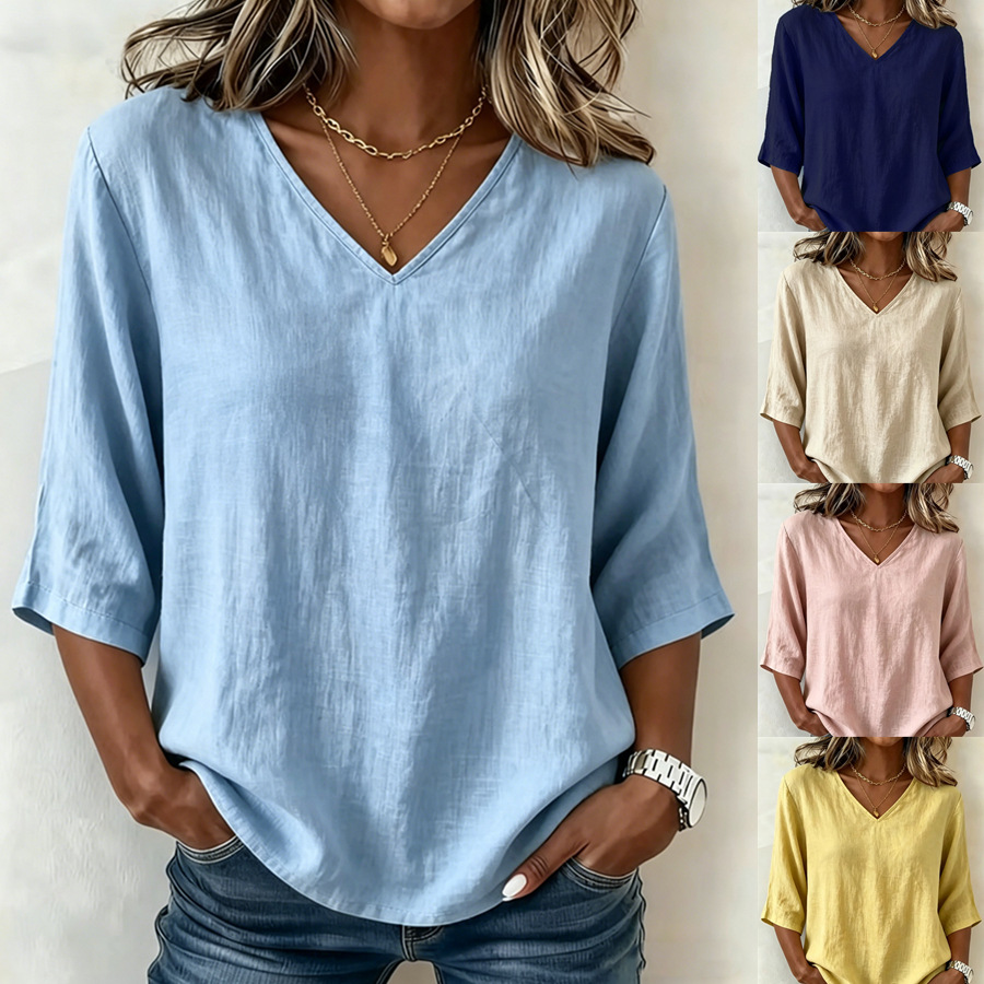 Camisole col V décontracté ample femme