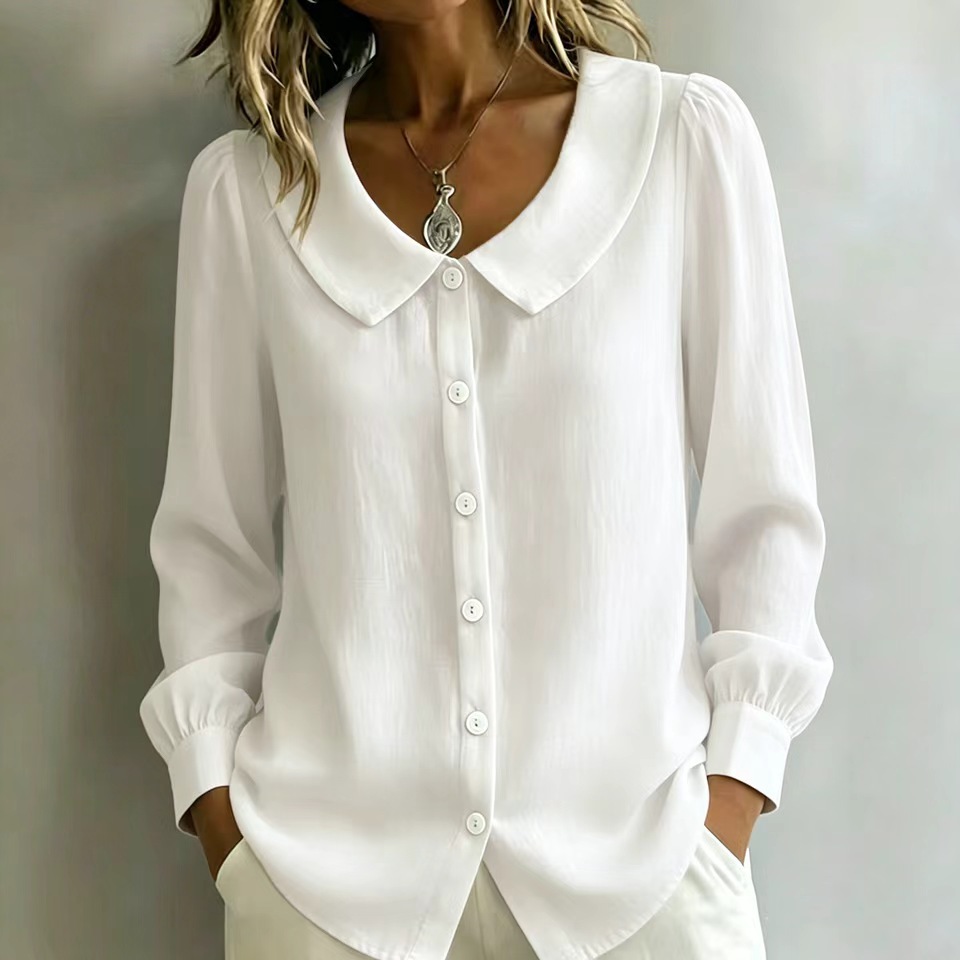 Chemise femme col poupée