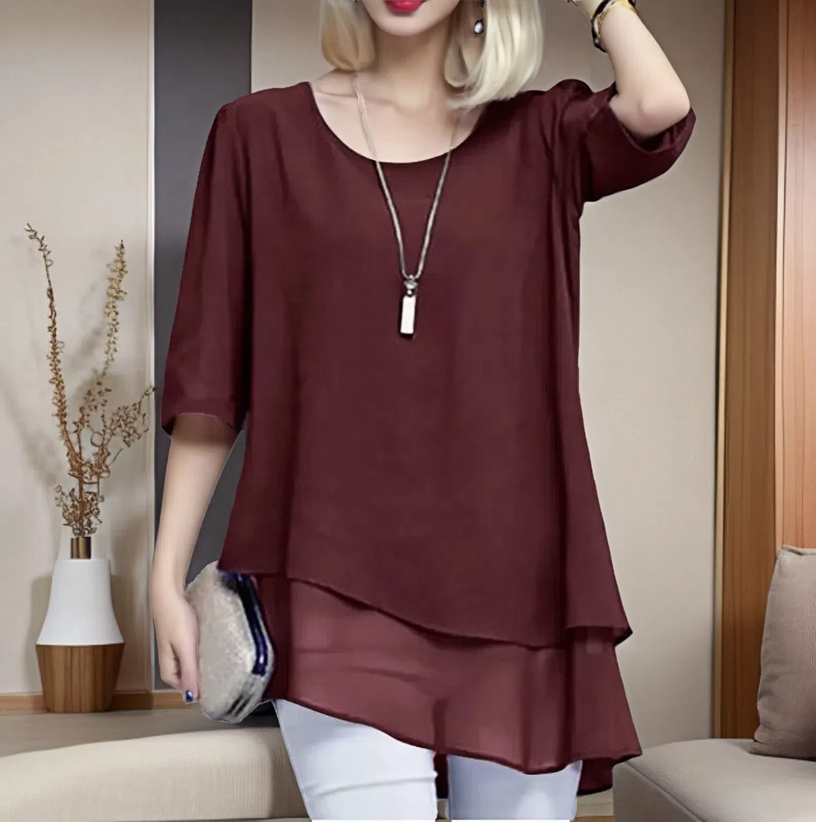 T-shirt ample col rond femme taille plus