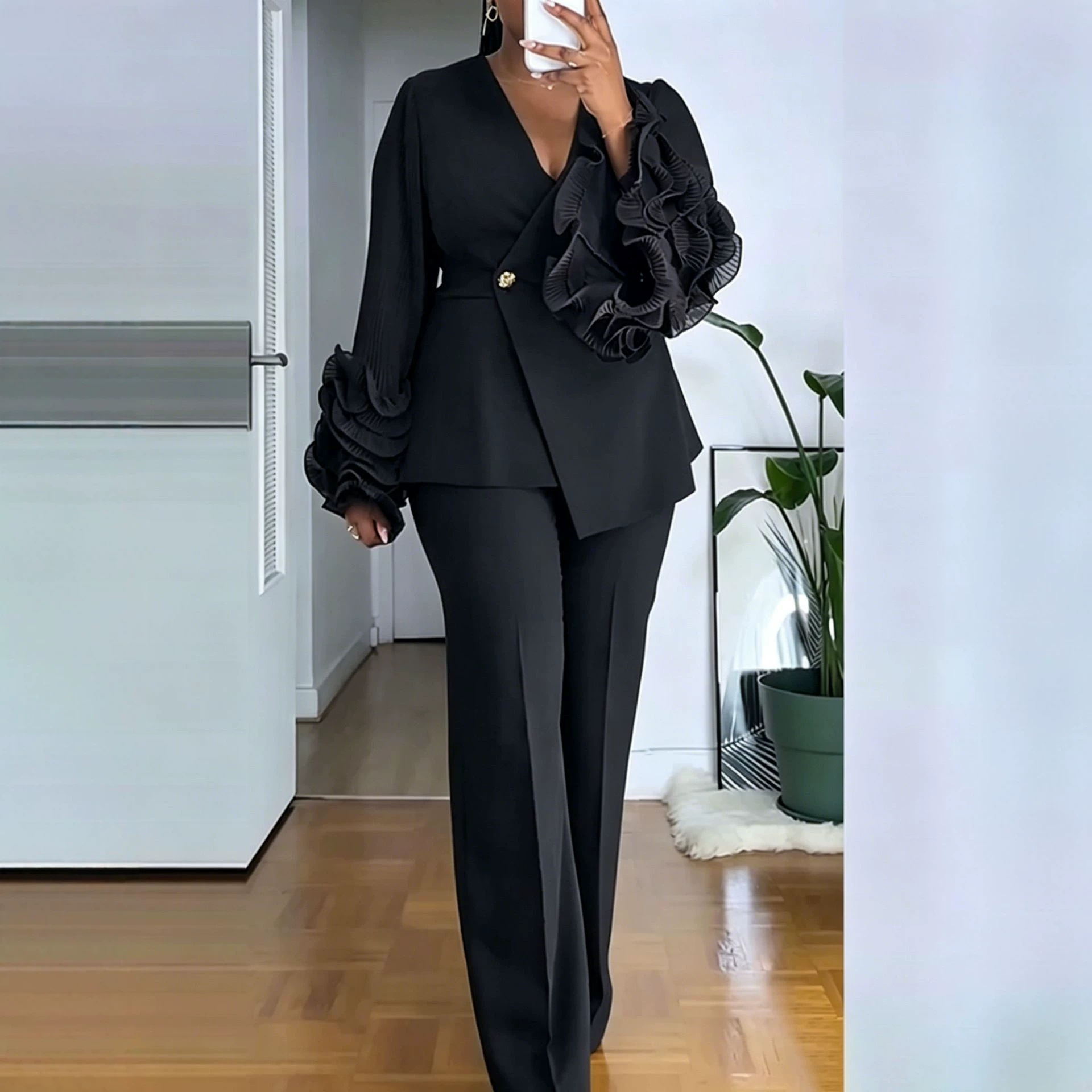 Ensemble deux pièces femme dentelle africaine trim