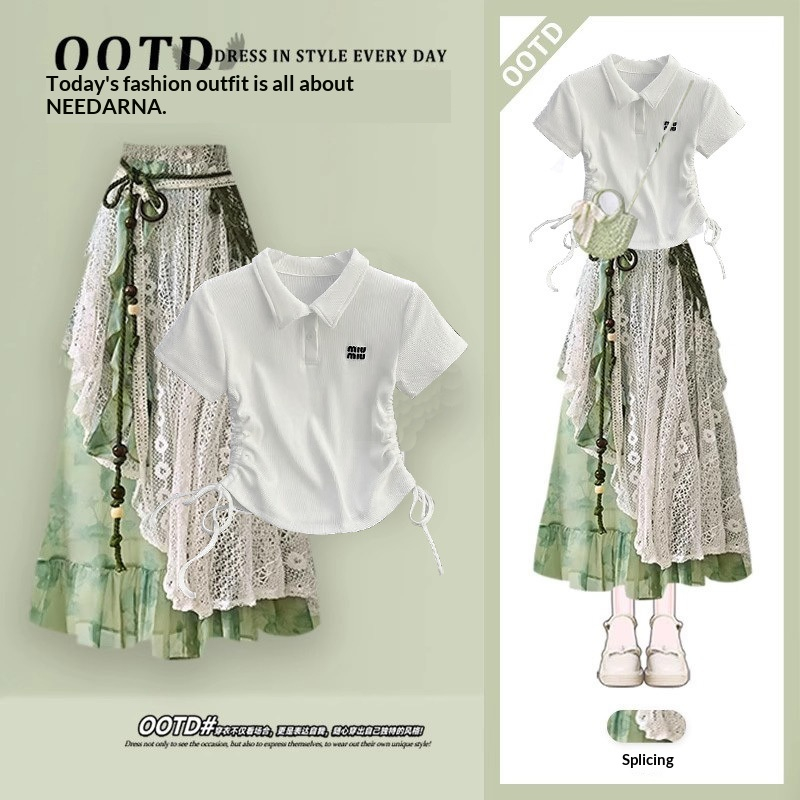 Ensemble deux pièces jupe patchwork sans bretelles