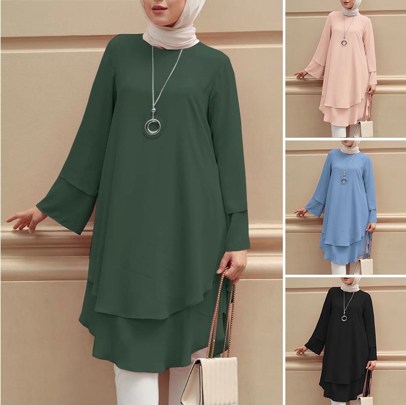 Robe chemise longue fête couleur unie femme