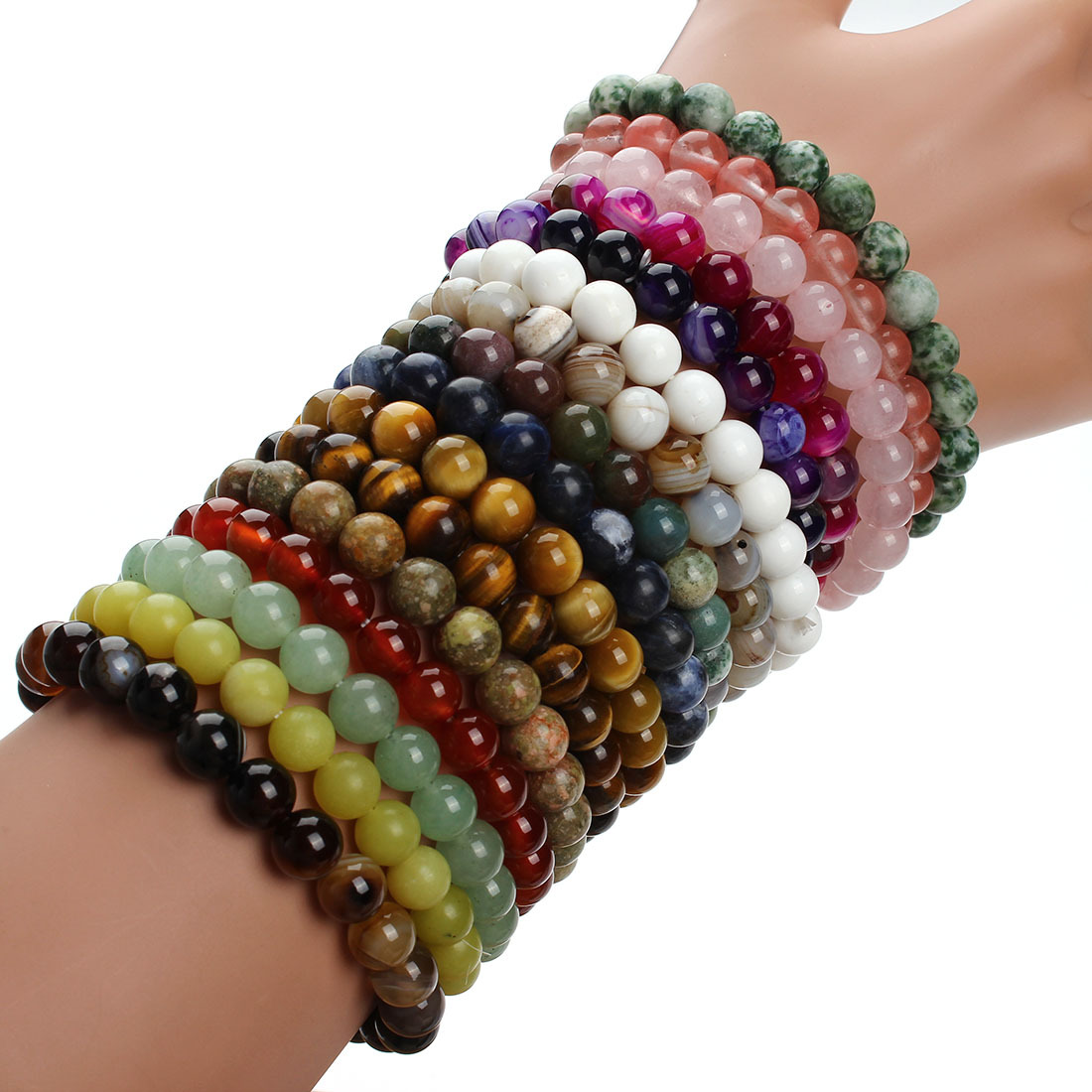 Bracelet perles aventurine grès bleu