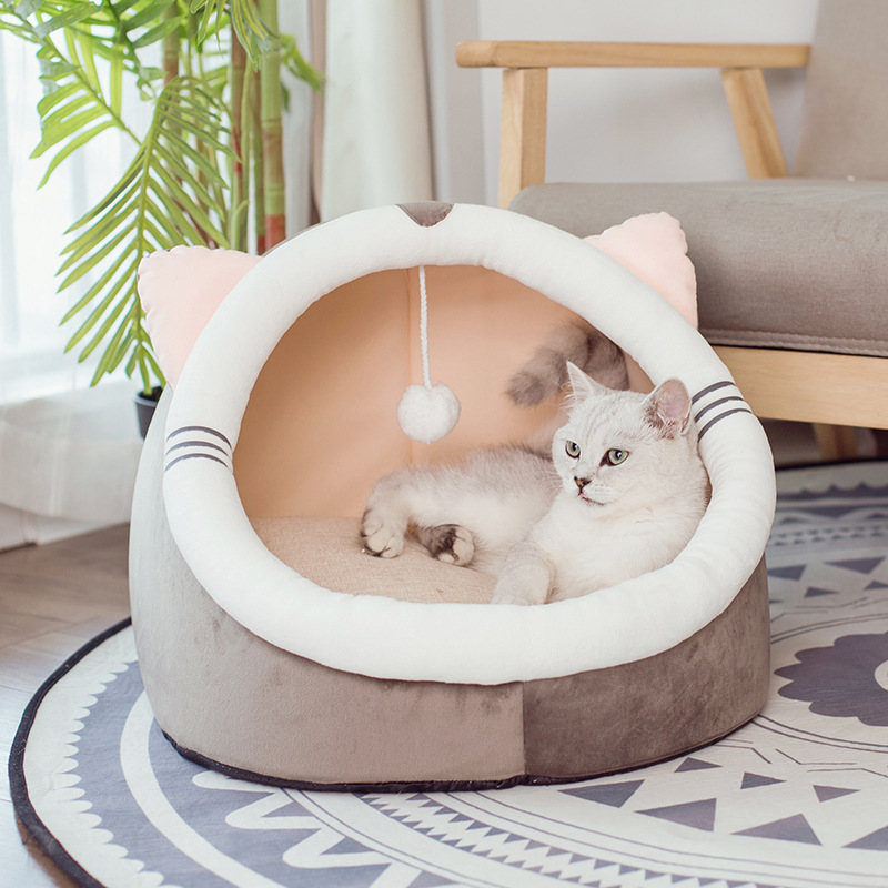 Maison chat hiver velours