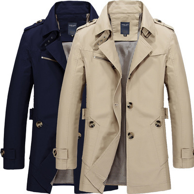 Trench-coat mi-long casual homme