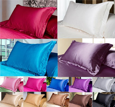 Taie d'oreiller en soie pure couleur unie
