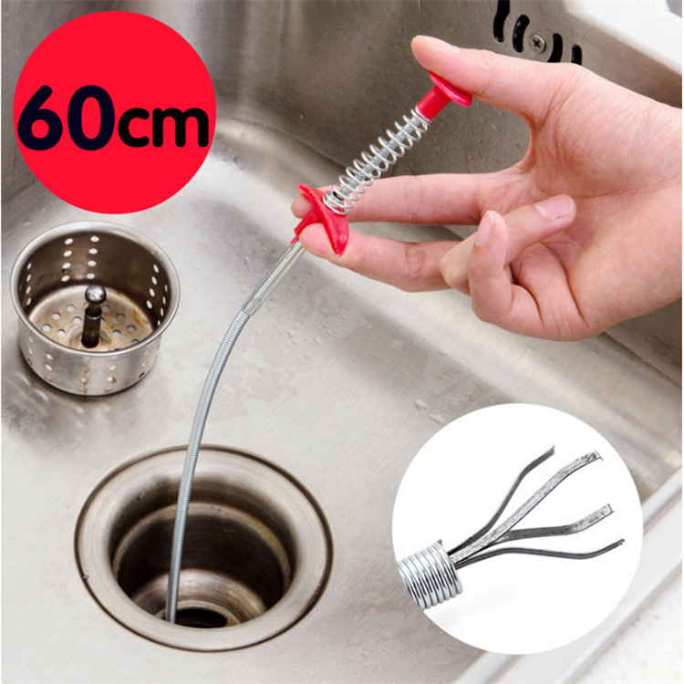 Déboucheur ressort 60cm nettoyeur drain cheveux