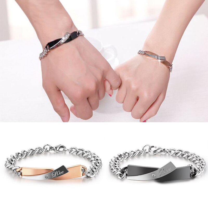 Bracelet couple design croisé