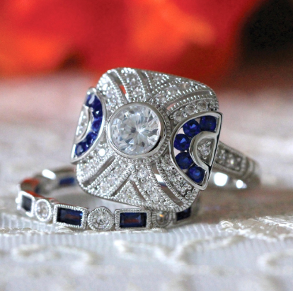 Bague topaze bleue