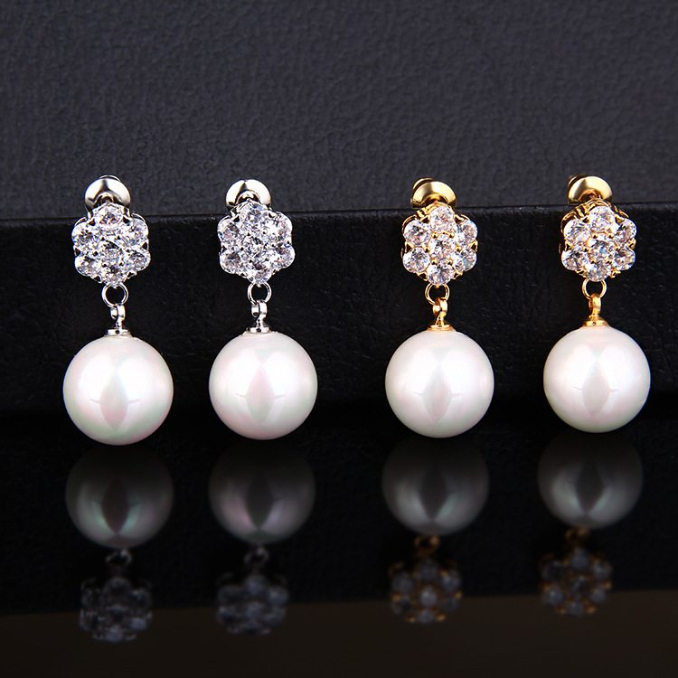 Boucles Perles Rondes Longues