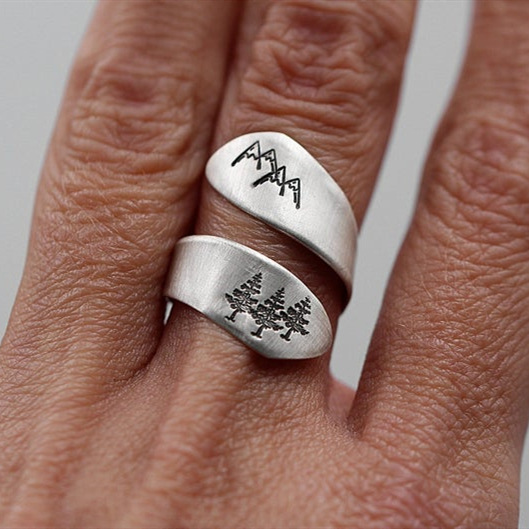 Bague ajustable ouverture forêt de montagne