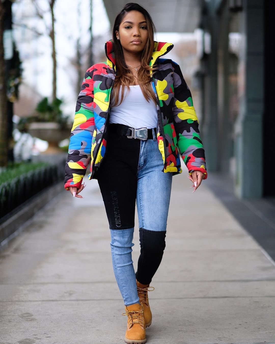 Manteau coton imprimé camouflage