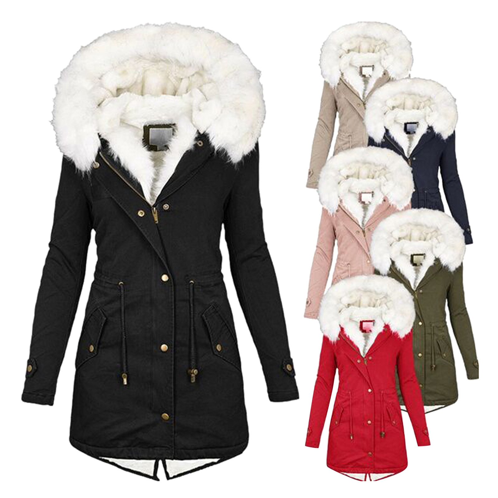 Veste ouatinée coton femme col blanc
