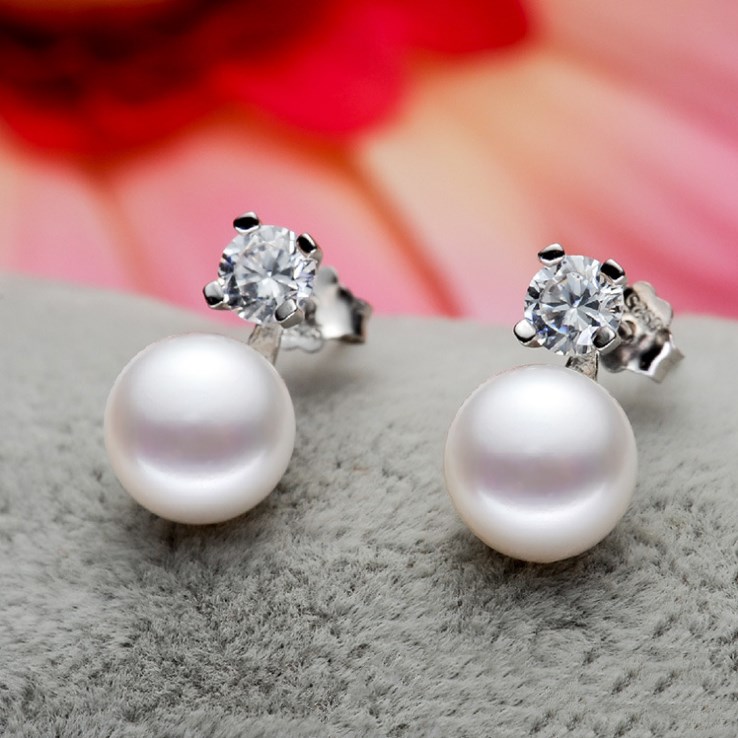 Boucles Oreilles Perles Rondes