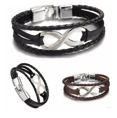 Bracelet en cuir Lucky chiffre 8