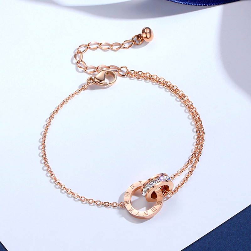 Bracelet Acier Titane Zircon Incrusté