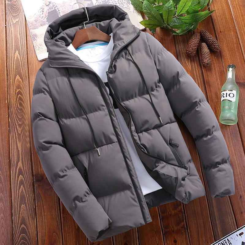 Manteau matelassé à capuchon homme couleur unie hiver