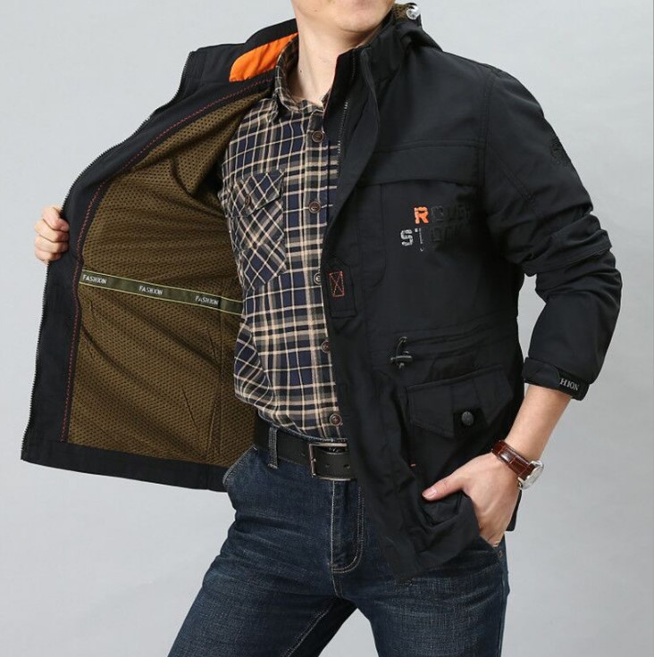 Veste à capuchon décontractée grande taille homme