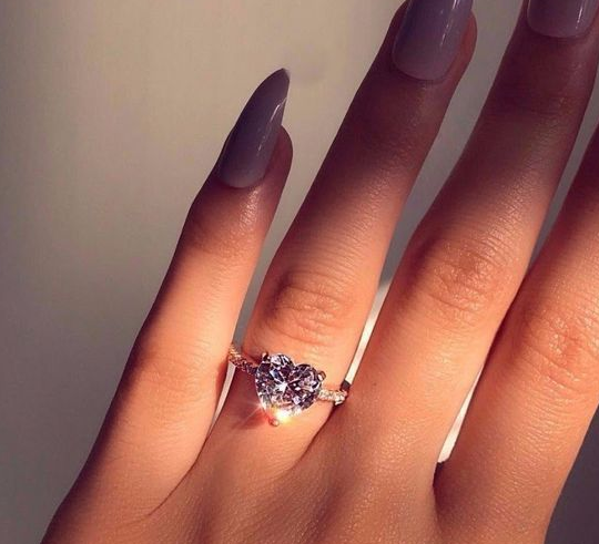 Bague cœur zircon AAA breloque style européen