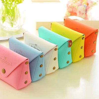 Étui clés macarons couleurs pastel avec porte-monnaie
