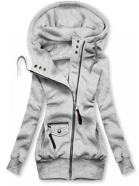 Veste capuche cordon ample mode ajustée